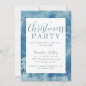 Invitation Sky Modern Dusty Blue Snowflake (Devant)