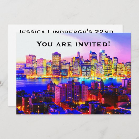 Invitation Skyline de New York (Devant / Derrière)