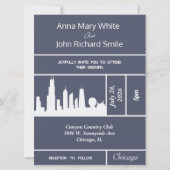Invitation Skyline Elegant Chicago City (Devant)