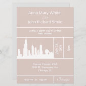 Invitation Skyline Elegant Chicago City (Devant / Derrière)