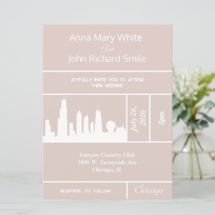 Invitation Skyline Elegant Chicago City