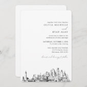 Invitation Skyline Élégante du Mariage Baltimore (Devant / Derrière)