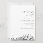Invitation Skyline Élégante du Mariage Baltimore (Devant)