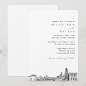 Invitation Skyline Élégante du Mariage de Pittsbur (Devant / Derrière)