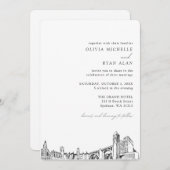 Invitation Skyline Élégante du Mariage Spokane (Devant / Derrière)