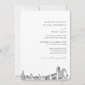 Invitation Skyline Élégante du Mariage Spokane (Devant)