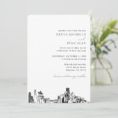 Invitation Skyline Élégante Mariage de Houston (Debout devant)