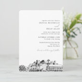 Invitation Skyline élégante Mariage Seattle (Debout devant)