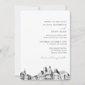 Invitation Skyline Mariage de Boston (Devant)