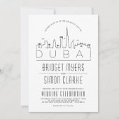 Invitation Skyline Mariage Deco de Dubaï (Devant)