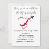 Invitation Sky's meilleur pilote, Heart Aeroplane, Anniversai (Devant)