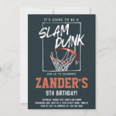 Invitation Slam Dunk Basketball fête d'anniversaire, tout âge (Devant)