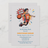 Invitation Slam Dunk Boy Anniversaire Bash (Devant / Derrière)