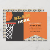 Invitation Slam Dunk fête d'anniversaire (Devant / Derrière)
