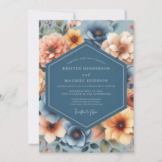 Invitation Slate Amber Harvest Wedding (Devant)
