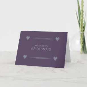 Invitation Slate and Indigo Be My Bridesmaid Card