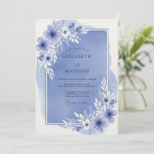 Invitation Slate Blue Airy Bloom Wedding (Debout devant)