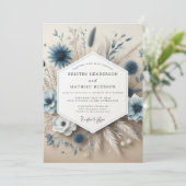 Invitation Slate Blue Botanical Whimsical Wedding (Debout devant)
