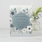 Invitation Slate Blue Ethereal Botanical Wedding (Debout devant)