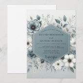 Invitation Slate Blue Ethereal Botanical Wedding (Devant / Derrière)