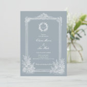 Invitation Slate Blue French Country Wedding Photo (Debout devant)