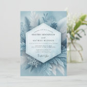 Invitation Slate Blue Frosty Botanical Wedding (Debout devant)