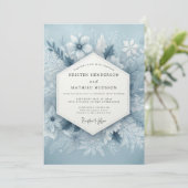 Invitation Slate Blue Frosty Wedding (Debout devant)