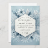 Invitation Slate Blue Frosty Wedding (Devant / Derrière)