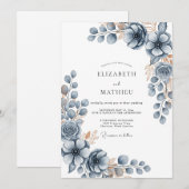 Invitation Slate Blue Frosty Winter Wedding (Devant / Derrière)