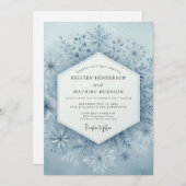 Invitation Slate Blue Winter Bloom Wedding (Devant / Derrière)
