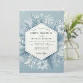 Invitation Slate Blue Winter Bloom Wedding (Debout devant)