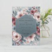 Invitation Slate Blush Pastoral Bloom Wedding (Debout devant)