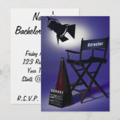 Invitation Slate du directeur, chaise et lumière 2 d'étape (Devant / Derrière)