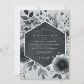 Invitation Slate Gray Botanical Bloom Wedding (Devant)