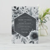 Invitation Slate Gray Botanical Bloom Wedding (Debout devant)