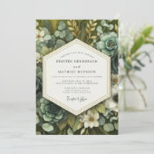Invitation Slate Green Botanical Opulence Wedding (Debout devant)