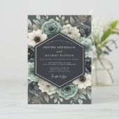 Invitation Slate & Ivory Moody Floral Wedding (Debout devant)