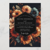 Invitation Slate Marigold Autumnal Wedding (Devant)