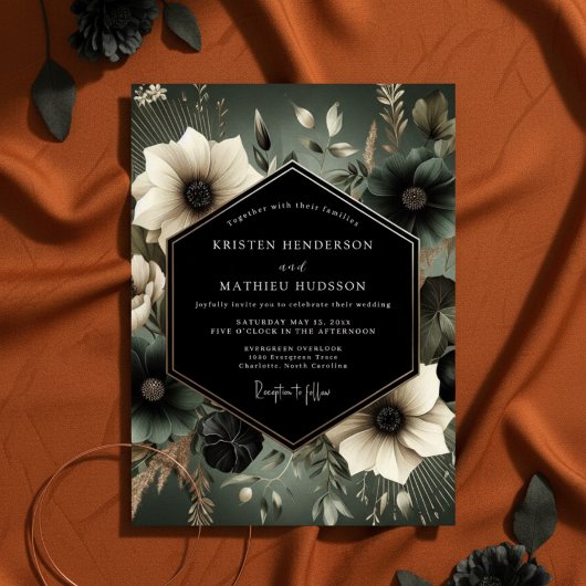 Invitation Slate Moody Bloom Wedding