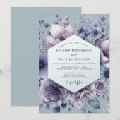 Invitation Slate Mystic Bloom Wedding (Devant / Derrière)