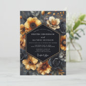 Invitation Slate Ochre Baroque Wedding (Debout devant)