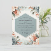 Invitation Slate Peach Painterly Wedding (Debout devant)