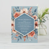 Invitation Slate Peach Poetic Flora Wedding (Debout devant)
