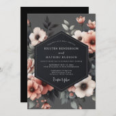 Invitation Slate Petal Twilight Wedding (Devant / Derrière)
