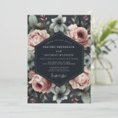 Invitation Slate Rose Dramatic Wedding (Debout devant)