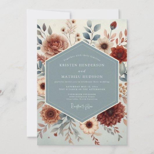 Invitation Slate Rust Autumnal Wedding (Devant)