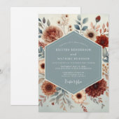 Invitation Slate Rust Autumnal Wedding (Devant / Derrière)