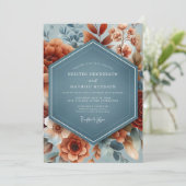 Invitation Slate Rust Brushstroke Wedding (Debout devant)