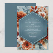 Invitation Slate Rust Brushstroke Wedding (Devant / Derrière)