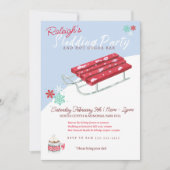 Invitation Sledding Hot Cocoa Kids hiver Anniversaire Invitat (Devant)